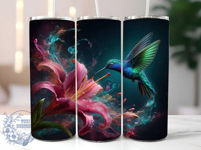 3D Colorful Hummingbird Tumbler, Bird Lover Wrap, Colorful Hummingbird Cup, 20oz Sublimation Wrap, Stylish Bird Design Tumbler, Artistic Hummingbird Cup, Nature Bird Theme Wrap Sublimation ToriDesigns 