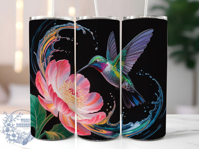 3D Colorful Hummingbird Tumbler, Bird Lover Wrap, Colorful Hummingbird Cup, 20oz Sublimation Wrap, Stylish Bird Design Tumbler, Artistic Hummingbird Cup, Nature Bird Theme Wrap Sublimation ToriDesigns 