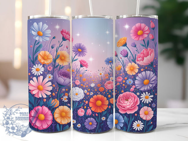 3D Colorful Rainbow Daisy Tumbler, Colorful Floral Tumbler, Rainbow Flower Wrap, Vibrant Daisy Wrap, Bold Rainbow Wrap, Sublimation Design, Trendy Gift Idea Sublimation ToriDesigns 