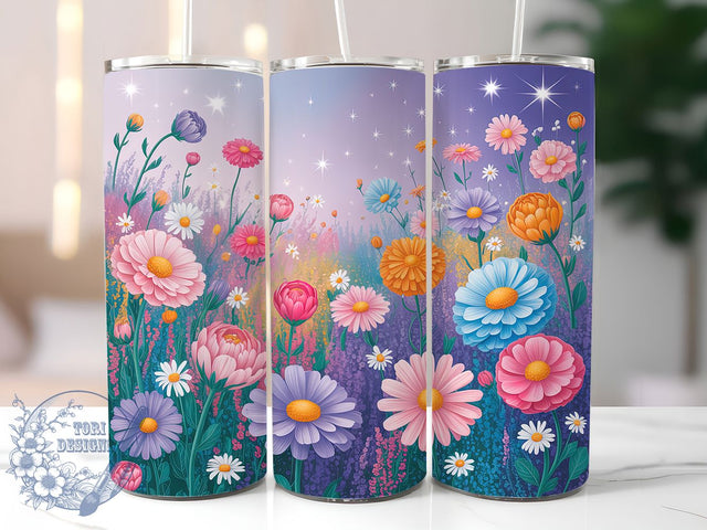3D Colorful Rainbow Daisy Tumbler, Colorful Floral Tumbler, Rainbow Flower Wrap, Vibrant Daisy Wrap, Bold Rainbow Wrap, Sublimation Design, Trendy Gift Idea Sublimation ToriDesigns 