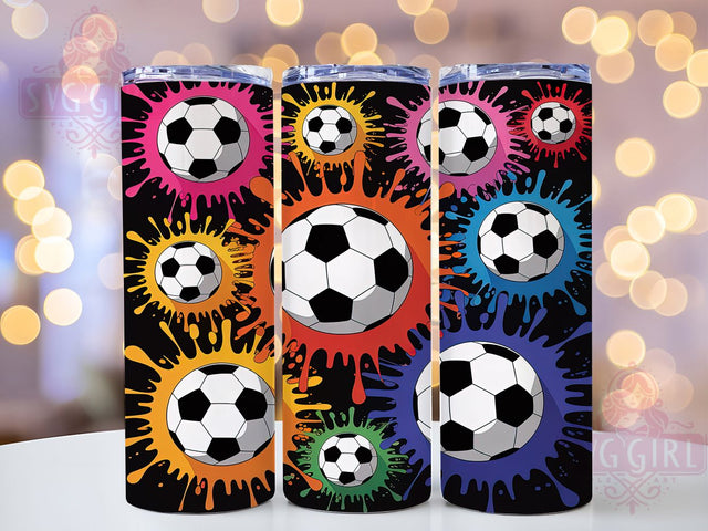 3D Colorful Soccer Ball Tumbler Wrap, Colorful Soccer Png, Soccer Sublimation Design, 20oz Skinny Tumbler, 3D Tumbler Design, Sports Tumbler Png, Soccer Ball Png Sublimation SvggirlplusArt 