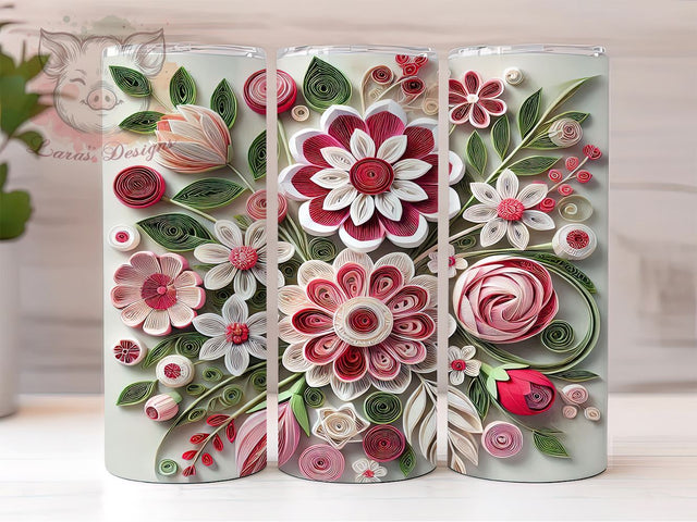 3D Colorful Wildflower Tumbler Wrap, 3D Wildflower Tumbler, Floral Design, 20oz Wrap, Sublimation Design, Nature Drinkware, Colorful Cup, Spring Decor Sublimation Lara' s Designs 