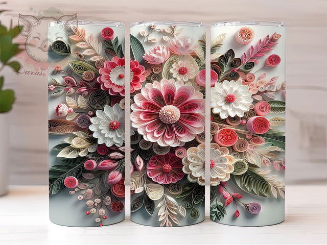 3D Colorful Wildflower Tumbler Wrap, 3D Wildflower Tumbler, Floral Design, 20oz Wrap, Sublimation Design, Nature Drinkware, Colorful Cup, Spring Decor Sublimation Lara' s Designs 