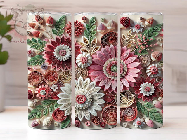 3D Colorful Wildflower Tumbler Wrap, 3D Wildflower Tumbler, Floral Design, 20oz Wrap, Sublimation Design, Nature Drinkware, Colorful Cup, Spring Decor Sublimation Lara' s Designs 