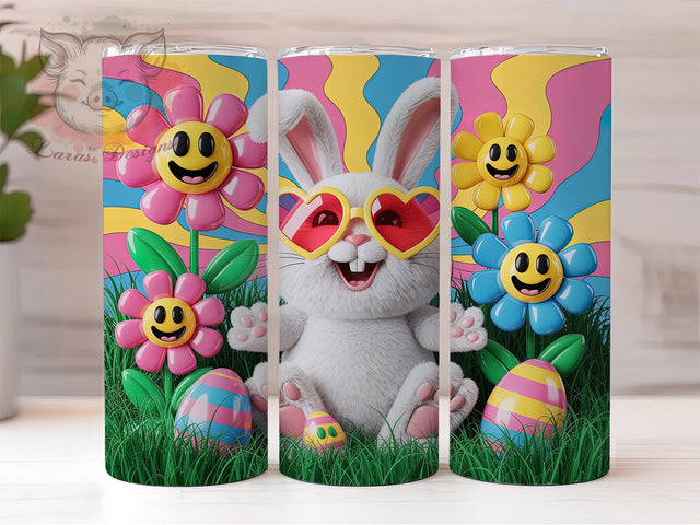 3D Coquette Easter Bunny Tumbler, 3D Bunny Tumbler, Cute Easter Bunny Wrap, Spring Bunny Wrap, Stylish 20oz Wrap, Sublimation Design, Trendy Gift Idea Sublimation Lara' s Designs 