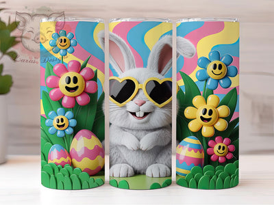 3D Coquette Easter Bunny Tumbler, 3D Bunny Tumbler, Cute Easter Bunny Wrap, Spring Bunny Wrap, Stylish 20oz Wrap, Sublimation Design, Trendy Gift Idea Sublimation Lara' s Designs 