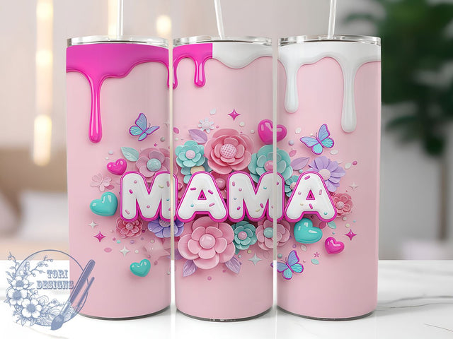 3D Coquette Inflated Mama Tumbler, 3D Inflated Sublimation Design, Stylish Coquette Art, 20oz Mom Tumbler, Whimsical Coquette Mug, Elegant Mama Cup, Bold 3D Wrap Sublimation ToriDesigns 