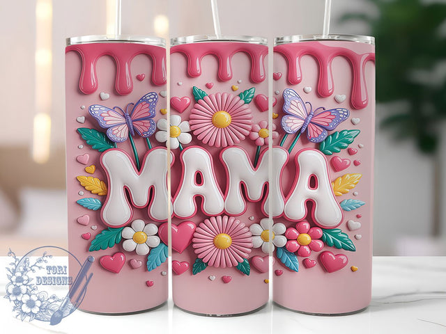 3D Coquette Inflated Mama Tumbler, 3D Inflated Sublimation Design, Stylish Coquette Art, 20oz Mom Tumbler, Whimsical Coquette Mug, Elegant Mama Cup, Bold 3D Wrap Sublimation ToriDesigns 