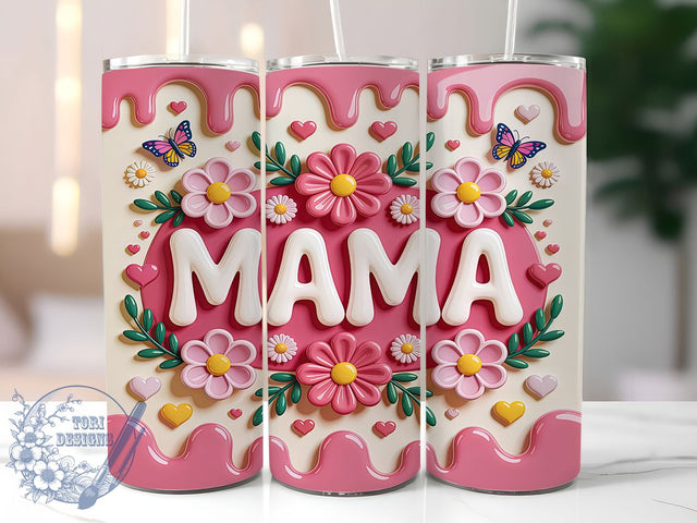 3D Coquette Inflated Mama Tumbler, 3D Inflated Sublimation Design, Stylish Coquette Art, 20oz Mom Tumbler, Whimsical Coquette Mug, Elegant Mama Cup, Bold 3D Wrap Sublimation ToriDesigns 