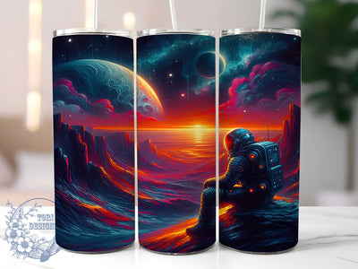 3D Cosmic Astronaut Galaxy Tumbler, 3D Galaxy Tumbler, Cosmic Astronaut Wrap, Vibrant Space Wrap, Artistic 3D Wrap, Sublimation Design, Trendy Gift Idea Sublimation ToriDesigns 