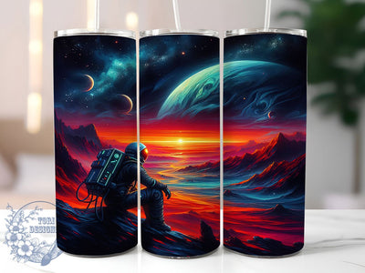 3D Cosmic Astronaut Galaxy Tumbler, 3D Galaxy Tumbler, Cosmic Astronaut Wrap, Vibrant Space Wrap, Artistic 3D Wrap, Sublimation Design, Trendy Gift Idea Sublimation ToriDesigns 