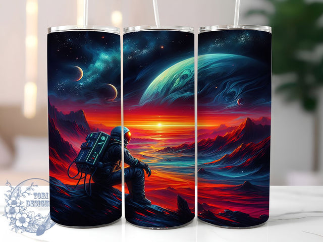 3D Cosmic Astronaut Galaxy Tumbler, 3D Galaxy Tumbler, Cosmic Astronaut Wrap, Vibrant Space Wrap, Artistic 3D Wrap, Sublimation Design, Trendy Gift Idea Sublimation ToriDesigns 