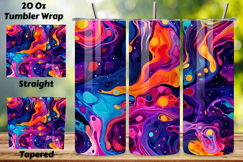3D Cosmic Explosion Tumbler Wrap | 20 oz Skinny Tumbler Wrap Sublimation FloridPrintables 