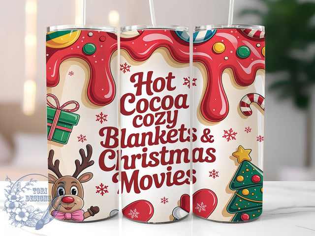 3D Cozy Christmas Cocoa Tumbler, North Pole Holiday Wrap, Festive Cocoa Sublimation, Winter Wonderland Cup, 20Oz Skinny Tumbler Wrap, Cozy Hot Chocolate Mug, Magical Christmas Design Sublimation ToriDesigns 