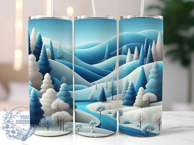 3D Cozy Winter Snow Christmas Tumbler, Christmas Snow Wrap, Festive Snow Sublimation, Holiday Frost Cup, 20Oz Skinny Tumbler Wrap, Cozy Winter Mug, Magical Snowy Design Sublimation ToriDesigns 