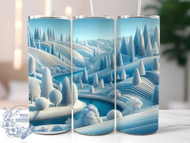 3D Cozy Winter Snow Christmas Tumbler, Christmas Snow Wrap, Festive Snow Sublimation, Holiday Frost Cup, 20Oz Skinny Tumbler Wrap, Cozy Winter Mug, Magical Snowy Design Sublimation ToriDesigns 