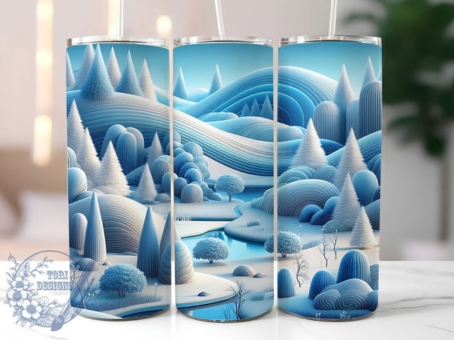 3D Cozy Winter Snow Christmas Tumbler, Christmas Snow Wrap, Festive Snow Sublimation, Holiday Frost Cup, 20Oz Skinny Tumbler Wrap, Cozy Winter Mug, Magical Snowy Design Sublimation ToriDesigns 