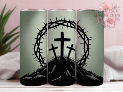 3D Crown of Thorns Cross Tumbler, Crown of Thorns Tumbler, Rustic Christian Wrap, Stylish 20oz Wrap, Sublimation Design, Trendy Gift Idea, Inspirational Faith Tumbler Sublimation Li Zamperini 