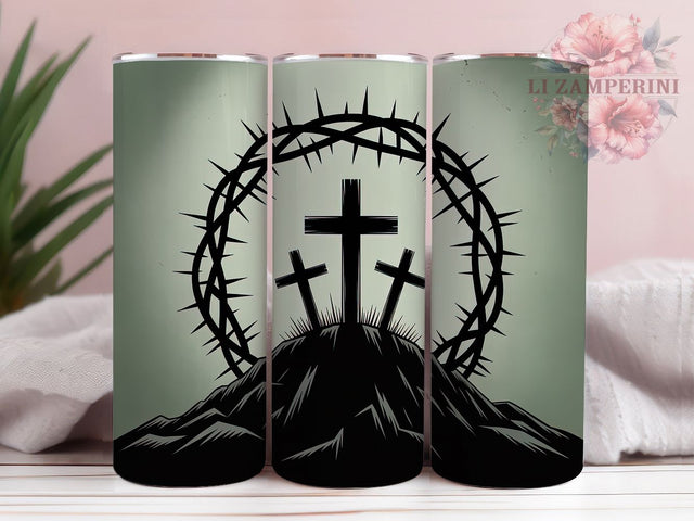 3D Crown of Thorns Cross Tumbler, Crown of Thorns Tumbler, Rustic Christian Wrap, Stylish 20oz Wrap, Sublimation Design, Trendy Gift Idea, Inspirational Faith Tumbler Sublimation Li Zamperini 