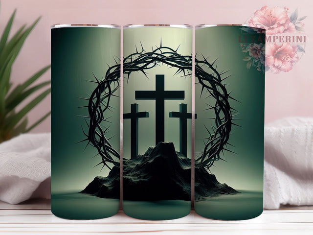 3D Crown of Thorns Cross Tumbler, Crown of Thorns Tumbler, Rustic Christian Wrap, Stylish 20oz Wrap, Sublimation Design, Trendy Gift Idea, Inspirational Faith Tumbler Sublimation Li Zamperini 