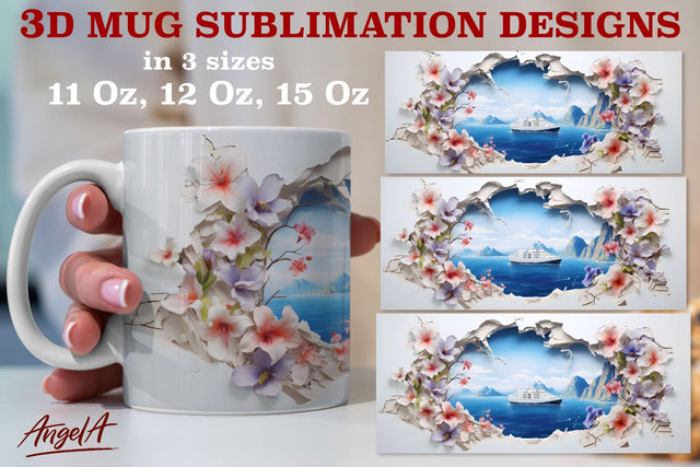 3d cruise mug sublimation designs / cruise ship Sublimation Angelina Semenova 