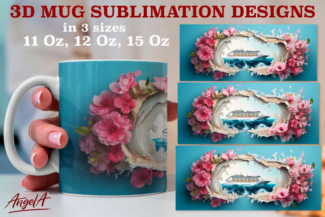 3d cruise mug sublimation designs / cruise ship Sublimation Angelina Semenova 