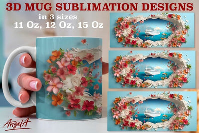 3d cruise mug sublimation designs / ship, vacation png Sublimation Angelina Semenova 