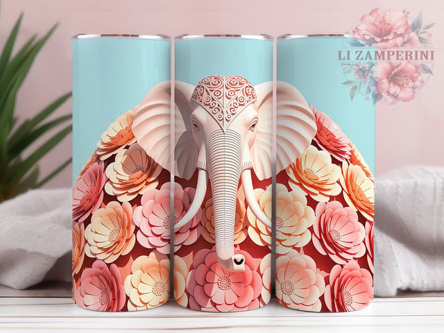 3D Cute Baby Elephant Tumbler, Cute Animal Wrap, Adorable Elephant Cup, Artistic Sublimation Design, Safari Gift Tumbler, Sweet Elephant Wrap, Exotic Baby Cup Sublimation Li Zamperini 