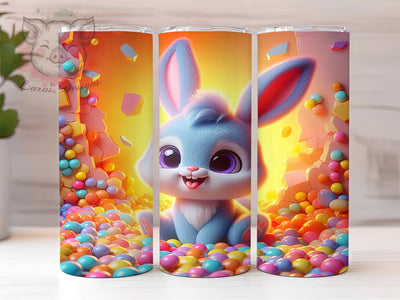 3D Cute Bunny 20oz Tumbler, Cute Easter, 20oz Tumbler Wrap, Sublimation PNG, Holiday Cup Design, Spring Gift, Bunny Tumbler Sublimation Lara' s Designs 