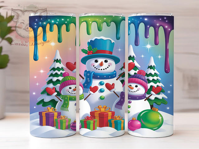 3D Cute Christmas Snowman Tumbler, Christmas Snowman Wrap, Holiday Snowman Sublimation, 20oz Snowman Tumbler, Festive Snowman Art, Seasonal Snowman Mug, Whimsical Christmas Cup Sublimation Lara' s Designs 