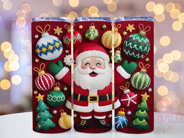 3D Cute Crochet Santa Christmas Tumbler, Crochet Knitting Christmas Sublimation Design, Festive Holiday Cup Art, 20oz Xmas Tumbler, Whimsical Santa Mug, Stylish Christmas Cup, Cozy Holiday Wrap Sublimation SvggirlplusArt 