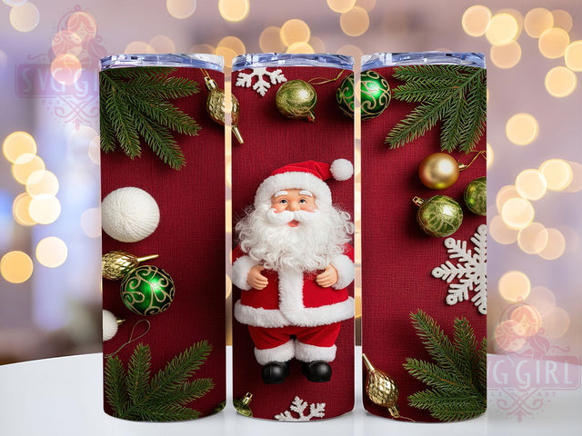 3D Cute Crochet Santa Christmas Tumbler, Crochet Knitting Christmas Sublimation Design, Festive Holiday Cup Art, 20oz Xmas Tumbler, Whimsical Santa Mug, Stylish Christmas Cup, Cozy Holiday Wrap Sublimation SvggirlplusArt 