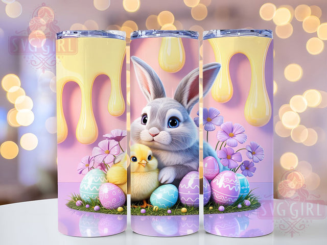 3D Cute Easter Bunny Tumbler, Cute Bunny Pattern, Easter Rabbit Design, 20Oz Sublimation Wrap, Festive Bunny Art, Spring Easter Texture, Tumbler Sublimation Sublimation SvggirlplusArt 