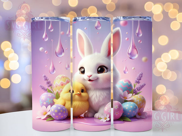 3D Cute Easter Bunny Tumbler, Cute Bunny Pattern, Easter Rabbit Design, 20Oz Sublimation Wrap, Festive Bunny Art, Spring Easter Texture, Tumbler Sublimation Sublimation SvggirlplusArt 
