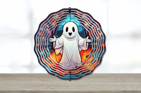 3D Cute Ghost Burning Wind Spinner Sublimation Regulrcrative 
