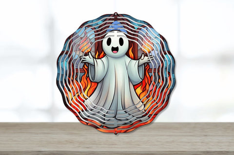 3D Cute Ghost Burning Wind Spinner Sublimation Regulrcrative 