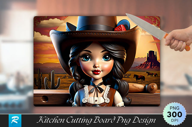 3D Cute Girl Cutting Board Sublimation Regulrcrative 