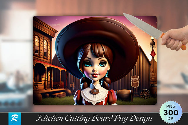 3D Cute Girl Cutting Board Sublimation Regulrcrative 
