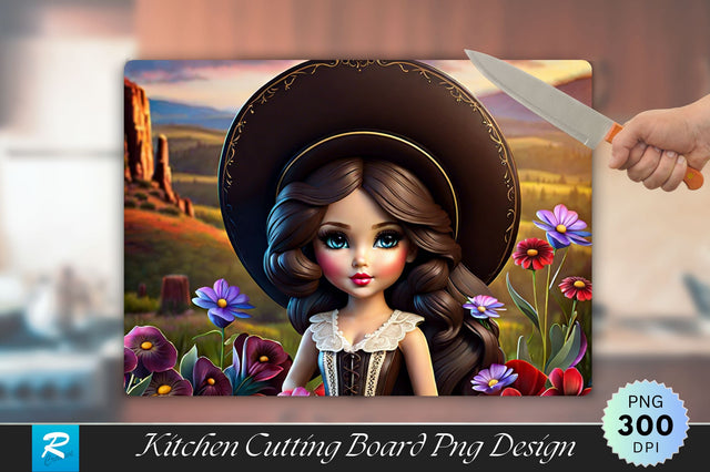 3D Cute Girl Cutting Board Sublimation Regulrcrative 