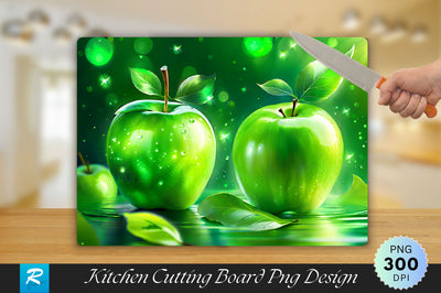 3D Cute Green Apple Cutting Board Sublimation Regulrcrative 