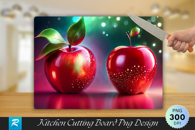3D Cute Red Apple Cutting Board Sublimation Regulrcrative 
