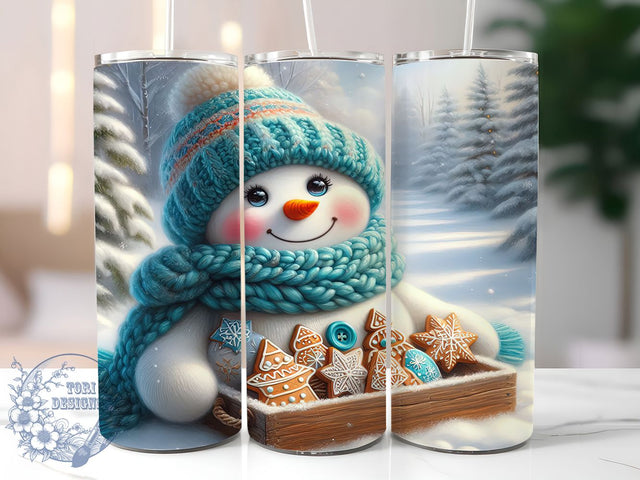 3D Cute Snowman Christmas Tumbler, Cute Christmas Wrap, Festive Holiday Sublimation Design, Adorable Snowman Cup, 20Oz Skinny Tumbler Wrap, Jolly Christmas Mug, Whimsical Winter Design Sublimation ToriDesigns 