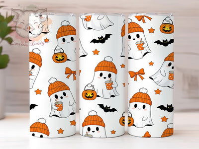3D Cute Spooky Halloween Ghost Tumbler, Inflated Cute Ghost Wrap, Halloween Ghost Cup, 20Oz Sublimation Design, Spooky Ghost Drinkware, Fall Halloween Mug, Kawaii Ghost Tumbler Sublimation Lara' s Designs 