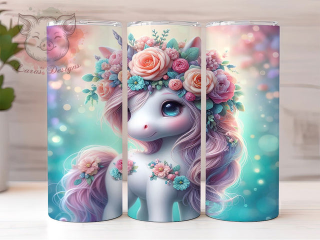 3D Cute Unicorn 20oz Tumbler, 3D Unicorn Design, 20oz Tumbler Sublimation, Unicorn PNG Wrap, Magical Cup Design, 3D Tumbler Wrap, Digital Unicorn Sublimation Sublimation Lara' s Designs 
