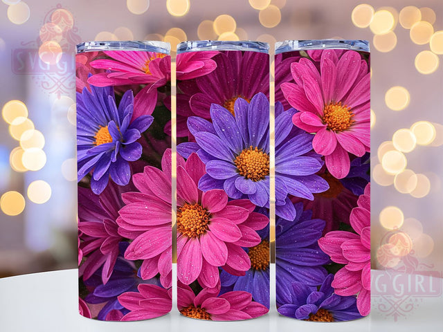 3D Daisy Glitter 20oz Shimmer Floral Tumbler Wrap, Sparkly Daisies Sublimation, Shimmer Flower 20oz Wrap, Seamless Glitter Daisy Design, Elegant Floral Tumbler, Metallic Daisies Tumbler Sublimation SvggirlplusArt 