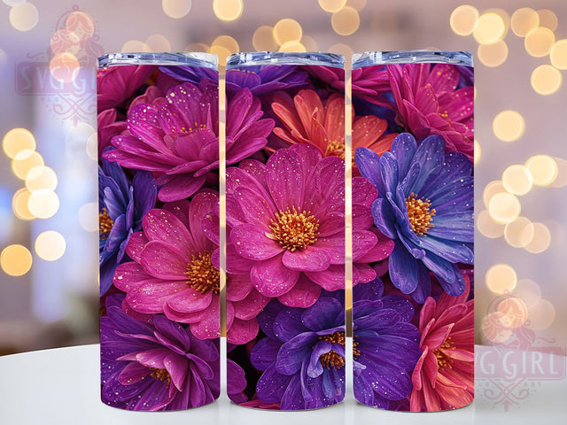 3D Daisy Glitter 20oz Shimmer Floral Tumbler Wrap, Sparkly Daisies Sublimation, Shimmer Flower 20oz Wrap, Seamless Glitter Daisy Design, Elegant Floral Tumbler, Metallic Daisies Tumbler Sublimation SvggirlplusArt 