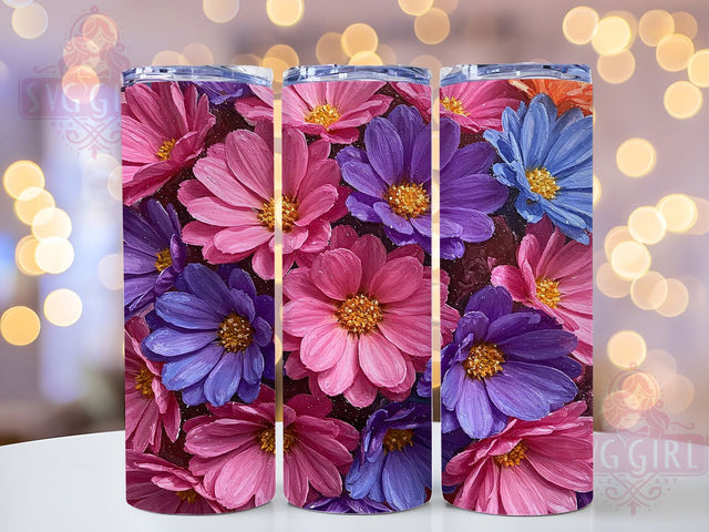 3D Daisy Glitter 20oz Shimmer Floral Tumbler Wrap, Sparkly Daisies Sublimation, Shimmer Flower 20oz Wrap, Seamless Glitter Daisy Design, Elegant Floral Tumbler, Metallic Daisies Tumbler Sublimation SvggirlplusArt 