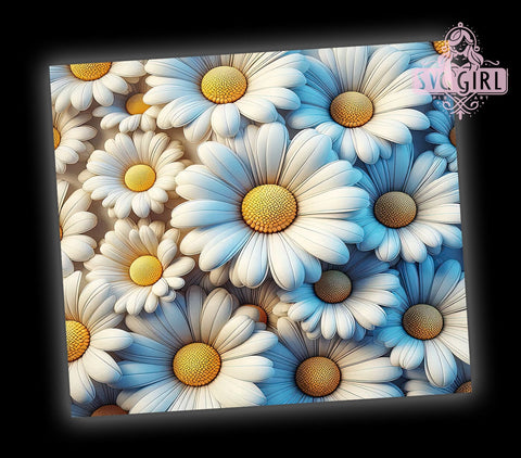 3D Daisy Inflatable Tumbler Wrap, 3D Daisy Tumbler, Inflatable Flowers Design, 20oz Wrap, Sublimation Design, Floral Drinkware, Summer Cup, Colorful Tumbler Sublimation SvggirlplusArt 