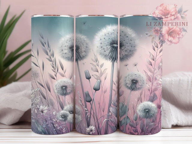 3D Dandelion Wildflower Nature Tumbler, 3D Floral Design, Flower Gift Wrap, Nature Tumbler, Spring Design Art, Wildflower Pattern, Garden Lover Gift Sublimation Li Zamperini 