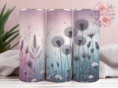 3D Dandelion Wildflower Nature Tumbler, 3D Floral Design, Flower Gift Wrap, Nature Tumbler, Spring Design Art, Wildflower Pattern, Garden Lover Gift Sublimation Li Zamperini 